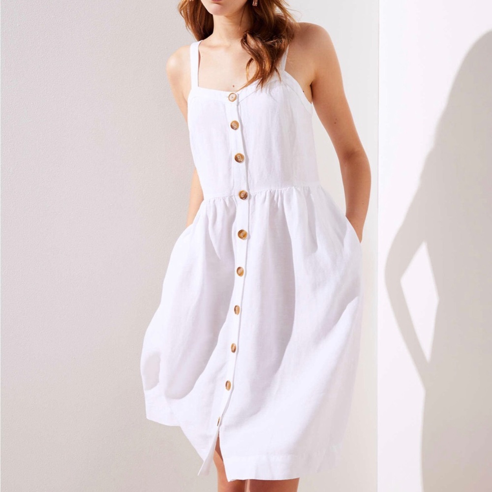 LOFT Strappy Button Down dress